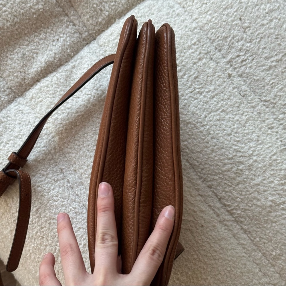 KATE SPADE Brown Pebble Leather Leila Triple Gusset in Warm Gingerbread - Picture 10 of 11